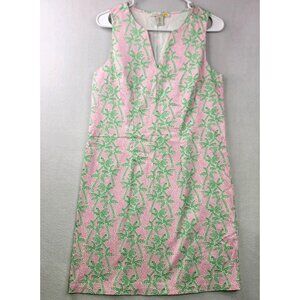 Tropical Sleeveless Sheath Dress 4 Pink Green Feminine Summer